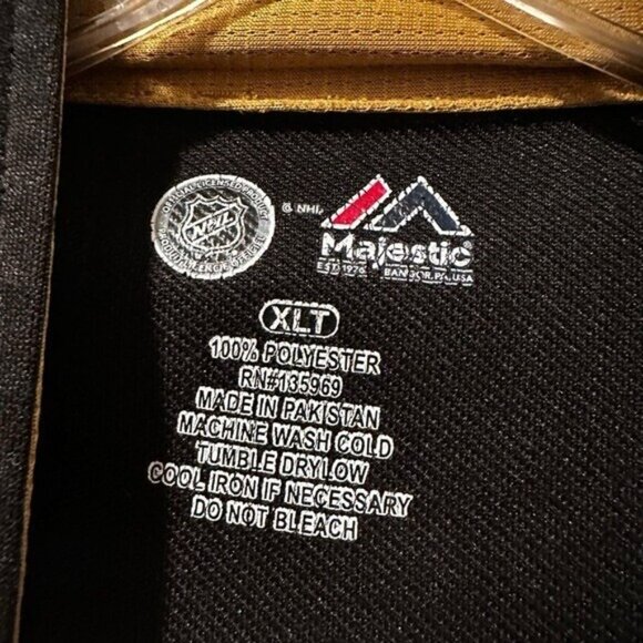 Pittsburgh Penguins Men's XLT Majestic Logo Long Sleeve Collared Sweatshirt NHL - Picture 4 of 4